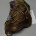 SARLA Invisible Wire Hair Extensions with 3 Clips Long Synthetic Wavy Curly Hairpiece Adjustable Transparent Headband for Women 18 Inch Ash Medium Brown/Ash Blonde Highlights