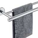 JQK Chrome Towel Bar, 24 Inch 304 Stainless Steel Thicken 0.8mm Double Bath Towel Rack for Bathroom, Towel Holder Polished Chrome Wall Mount, Total Length 27.16 Inch, TB100L24-CH