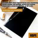 HDPE Sheet 1/4-12" x 36" High Density Polyethylene Sheets with Protective Film 1/4 Thick HDPE Plastic Sheet Board Solid Plastic Block for Flat Panel DIY Projects Machining Home (Black)