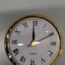 Clock Insert 3 Inch Round Quartz Clock Fit-up Movement Miniature White Dial Gold Trim with Roman Numerals for Home Office Nursery Bathroom Classroom