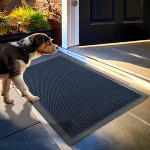 Muddy Mat Mesh Quick-Dry Door Mat  Heavy-Duty, Sand & Dirt Trapper for Outdoor & Indoor Use, Ideal for Entrance, Mudrooms, Patios & Garages, Low-Profile, Non-Slip, Washable  Blue 23"x35"x0.4"