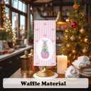 Chinoiserie Christmas Kitchen Towels,Pink Stripes Bow Coquette Christmas Tree Dish Towels,Pink Stripes Christmas Hand Towels for Bathroom Kitchen,Grandmillennial Decor,16x24 Inches