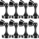 Shimeyao 8 Pack Magnetic Door Stop Floor Mounted Door Stopper Magnetic Catch Wall Mounted with Catch Holder with Screws for Hold Open Wall Protector(Black)