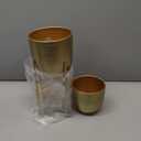 CosmoLiving by Cosmopolitan Metal Indoor Outdoor Planter Dome Large Planter Pot with Removable Stand, Set of 2 Planters 19", 22"H, Gold