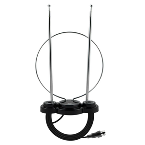 GE Traditional Rabbit Ear HD Digital TV Antenna, Long Range Smart TV Antenna, Extendable 15in Rabbit Ear Dipoles and Ciruclar Loop, Supports 4K 1080P HD Smart TV VHF UHF, Compact Design, 33676