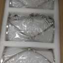 Brushed Nickel Pendant Lights Kitchen Island 3 Pack, Glass Kitchen Pendant Lighting Over Island with Rod, Modern Mini Hanging Light for Kitchen Sink Dining Room, CH9176BN-3PK