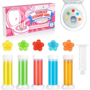 KILOSTEP Flower Toilet Gel Stamp, 60 Count Toilet Bowl Stamp Gel 4 Kinds Of Scent Toilet Bowl Cleaner