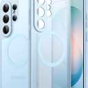 JETech Magnetic Case for Samsung Galaxy S26 Ultra, Translucent Matte Back Shockproof Cover (Omphalodes)