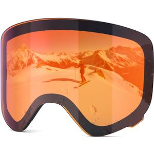 MAMBAOUT Ski Goggles with Magnetic Lens, Kids Snowboarding Goggles for Boys Girls, Anti Fog UV Protection Age 3-14