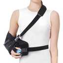 Abducted Shoulder Sling Immobilizer, Padded Rotator Cuff Support Brace with Removable Abduction Pillow and Exercise Ball for Right or Left Arm Pain Relief From Post-Surgery Recovery and Subluxation, One Size