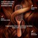 100% Pure Calcutta Boar Bristle Hairbrush for Natural Healthy Hair, Stiff Bristle, Made in Germany's Black Forest