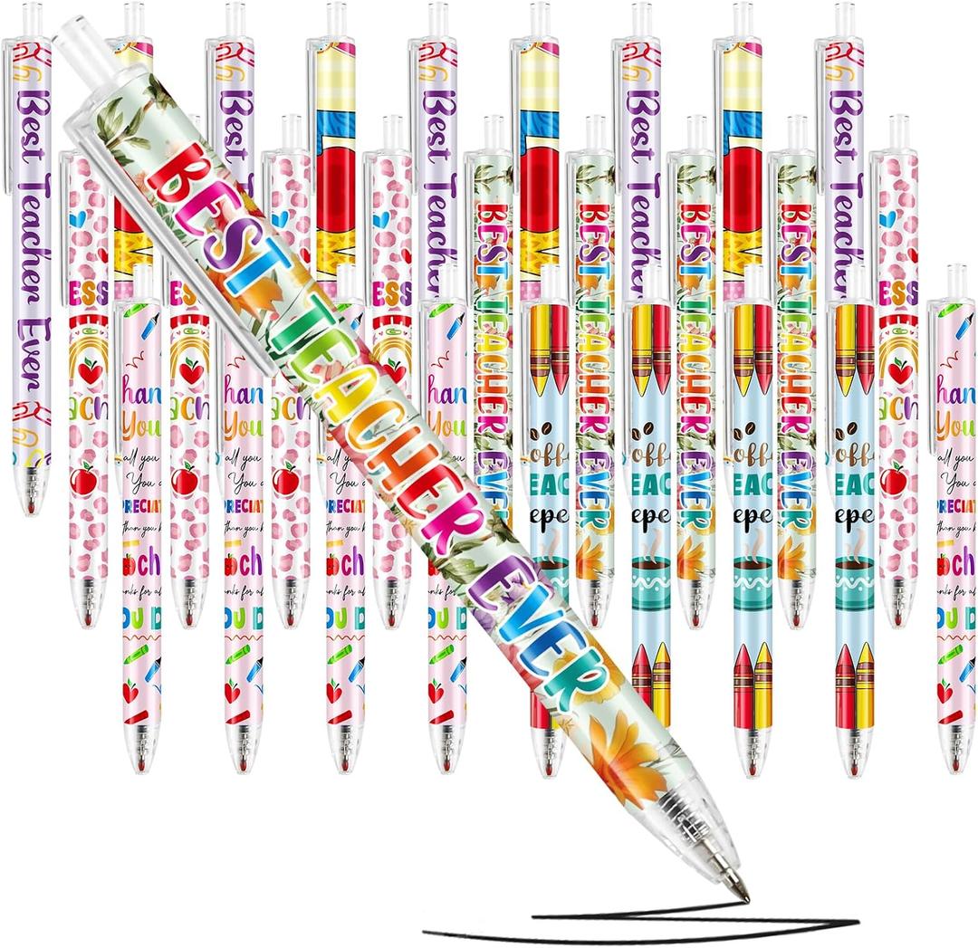WorldBazaar Teacher Appreciation Ballpoint Pens 30 PCS Back to School Teacher Gifts Office School Preschool Student Accessories Stationary Desk Supplies