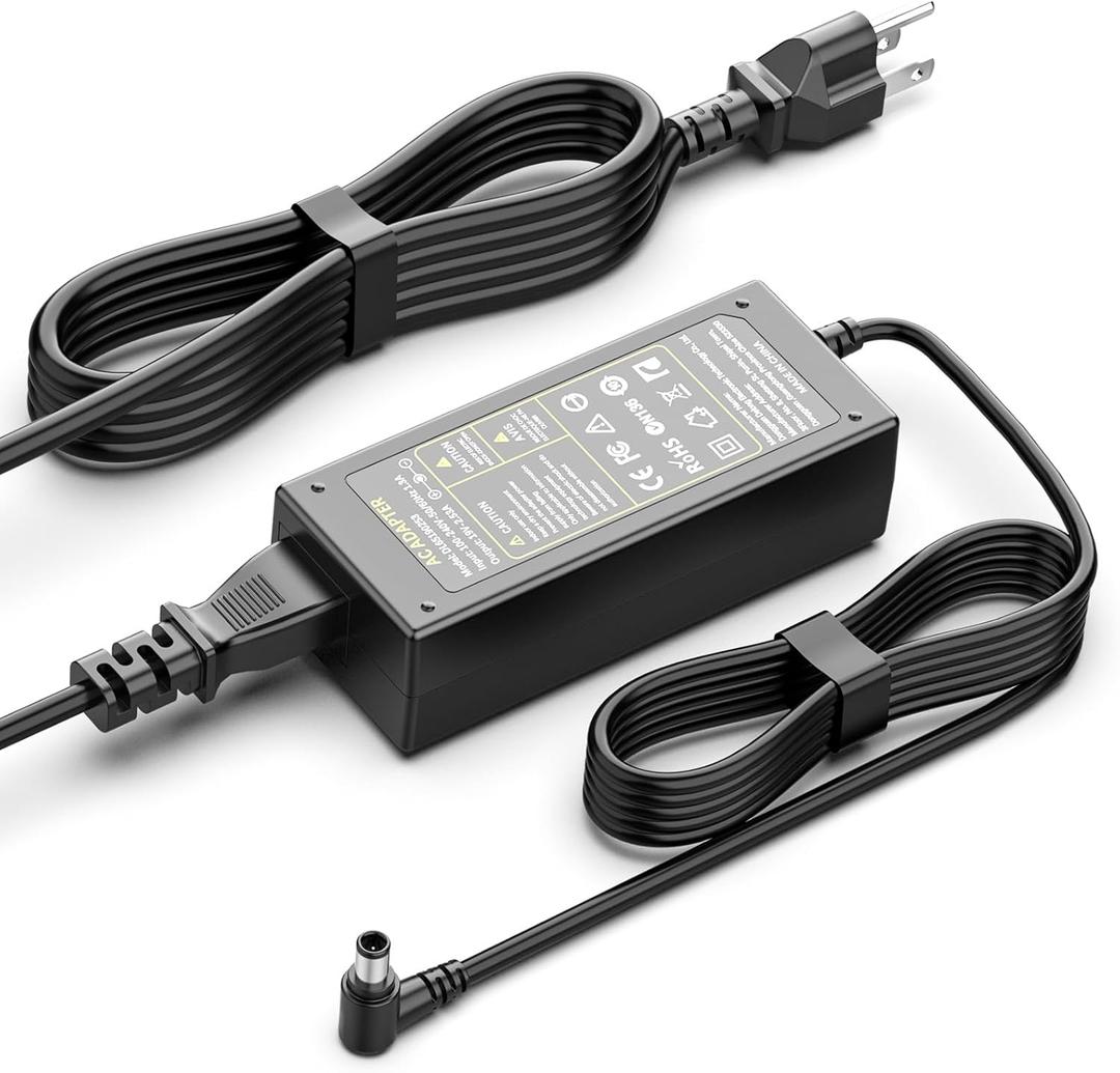 DC 19v Power Cord Compatible with LG Monitor Charger 32LH570B 29UM57-P 27EA63V-P 26LN4500 25UM57 32 27 26 24 23 22 20 19 LED LCD Monitor Power Supply