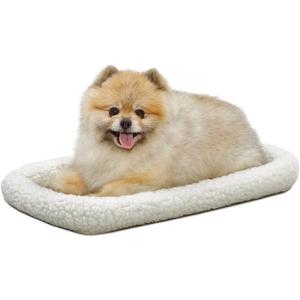 MidWest Homes for Pets QuietTime XS Dog Bed  White Fleece Bolster, Ultra-Soft and Machine Washable, Fits 22-Inch Crates and Carriers, for Small Dogs and Cats