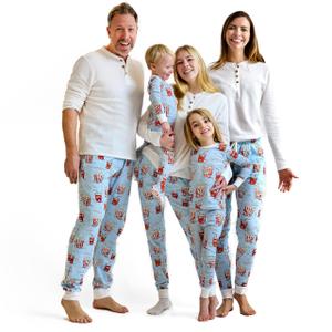 HonestBaby Family Matching Holiday Pajamas for Men, Women, Kids, Toddlers, Baby Boys, Girls, Unisex Pets, Evergreen, Small