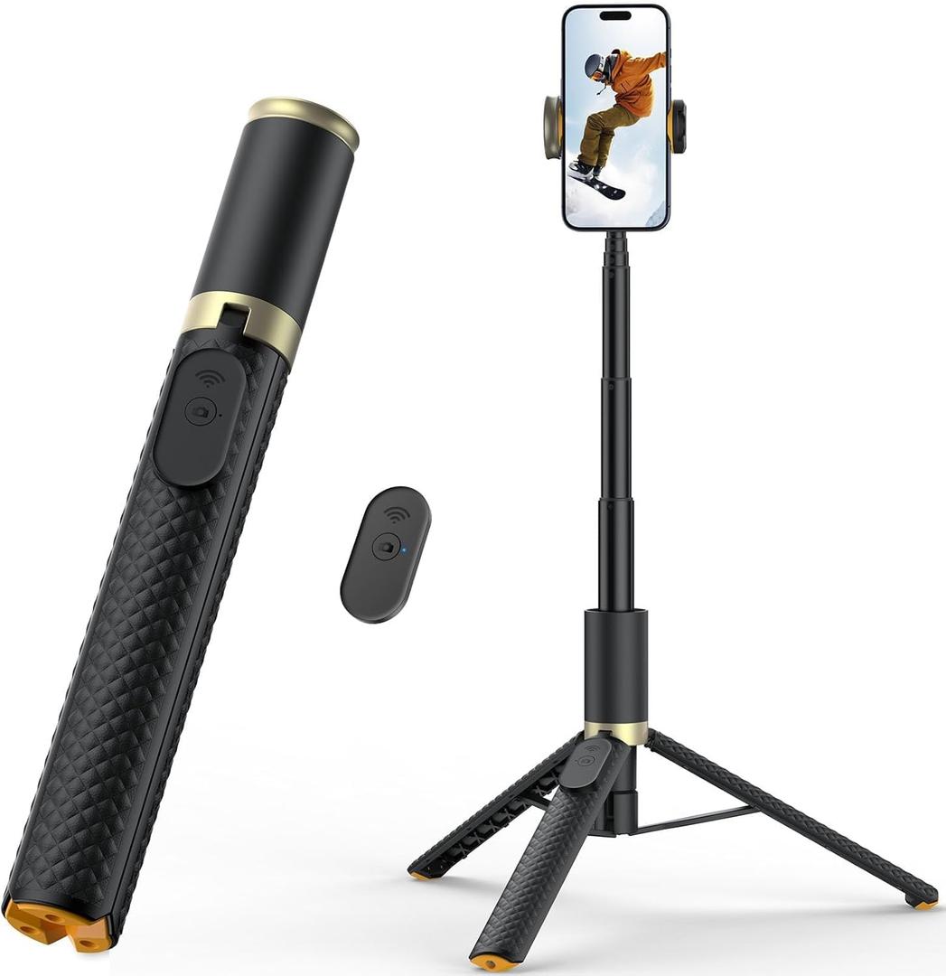 62" Phone Tripod Stand, Portable Lightweight Travel Tripod for Selfies Video Recording Vlog, Extendable iPhone Stand Compatible with iPhone Android