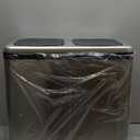 iTouchless 16 Gallon Touchless Sensor Kitchen Trash Can and Recycle Bin with Wheels, 60 Liter Stainless Steel Dual-Compartment (2 x 8 Gallon) Combo Recycling and Garbage Trashcan