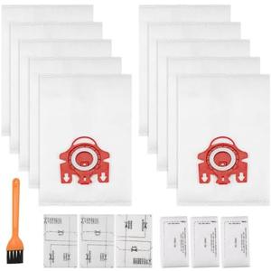 10 Pack 3D Airclean Dust Bag Replacement for Miele FJM Vacuum Cleaner, for Compact C1 C2, Complete C1, S300i S500 S700 S241 S290 S4 S6 Series