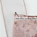 HUIHUANG Dusty Rose Velvet Wired Ribbon 2-1/2", Dusty Pink and White Velvet Wire Ribbon for Christmas Tree, Bows, Wreaths, Gift Wrapping, Garland, Home Decor, Crafts-Continuous 10 Yards/Roll