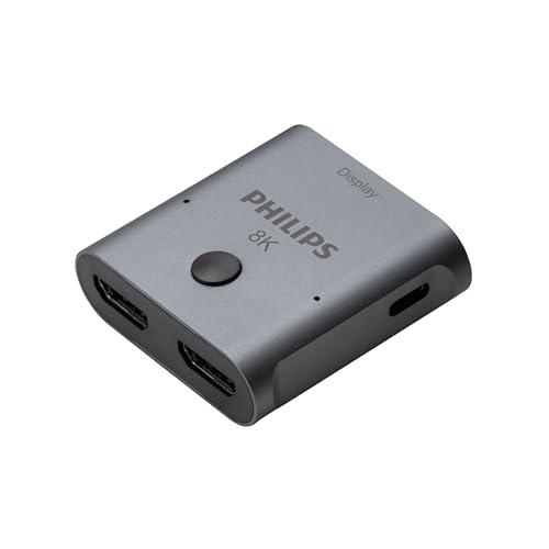 Philips 2 Device HDMI 2.1 Switch Splitter [8K@60Hz 4K@120Hz] Dolby Atmos, HD Dolby 7.1 Surround Sound, 48 Gbps Data Transfer, Switch Selector, Gaming, Smart TV, Firestick, PS5, PS4, xBox, SWV9173GR/37