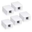 VCELINK RJ45 Surface Mount Box 1-Port for UTP Cat6/Cat5e/Cat5 Keystone Jacks, 5-Pack, White