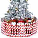 Sasylvia 30 Pcs 12inch Tall Wooden Christmas Tree Fences Christmas Tree Gate for Pets Candy Red Stripes Barrier Xmas Decoration Picket Fence Border for Dogs Xmas Party Indoor Outdoor