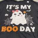 Its My Boo Day Halloween Birthday Ghost Pink Bow Girls T-Shirt, 2XL