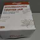 50 OZ Sourdough Starter Jar with Thermometer, Scraper, Cloth Cover and Lid. Reusable Sourdough Jar Kit Use for Home Bakery