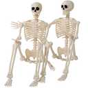 JOYIN 2PCS 36" Halloween Skeleton Decor, 3FT Full Body Stayable Movable Joints, Posable Hanging Skeletons for Halloween Decoration, Yard, Graveyard, Haunted House Props, Spooky Scene Party Favor