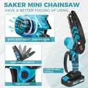 Saker Mini Chainsaw,6 Inch Portable Electric Chainsaw Cordless, Small Handheld Chain saw for Tree Branches,Courtyard, Household and Garden,Gift for Men Dad Husband Women