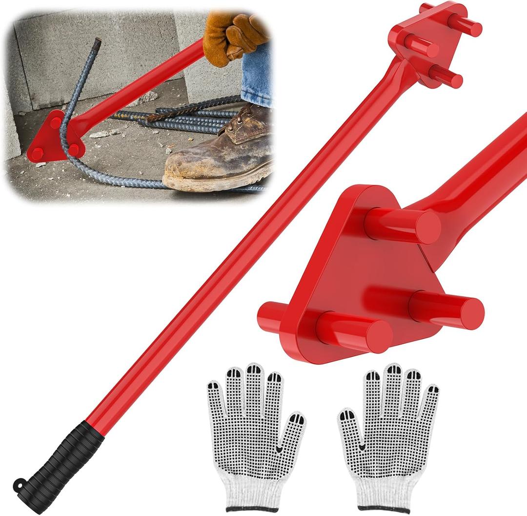 Manual Rebar Bender for 5/8" Bars - Hand Operated Metal Bending Tool with Reverse Head, Ideal for Flat Steel and Steel Rods (Redd)