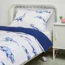 Amazon Basics 2 Piece Microfiber Kid's Comforter and Pillow Sham Set, Toddler, Dinosaurs, Animal print