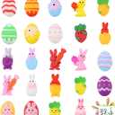 24 Pcs Easter Mochi Squishies Toys,Mini Chick Bunny Mochi Squeeze Easter Toys for Kids Party Favor,Cute Stress Relief Easter Egg Filler Basket Stuffer Gifts
