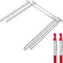 24 Inch Mud Flap Anti Sail Bracket Chrome Mudflap Hanger Holder 2 Pack with Aluminum Reflectors fit for Trucks and Trailers