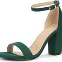 PARTY Women's Chunky Heels Open Toe Ankle Strap 3 inch Heeled Sandals (6.5)