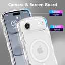 MOWIME Magnetic Case for iPhone Air [Compatible with Magsafe] [Cute Wave Glitter Design] [1 Screen Protector] Slim Soft TPU Clear Bling Case for iPhone Air 6.5" 2025, Clear