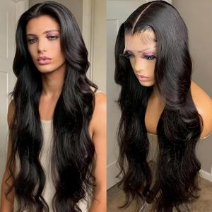 28 Inch Body Wave Full 13x4 Lace Frontal Virgin Human Hair Wigs Black 13x4 HD Lace Front Wigs Human Hair for Women 200% Density 12A Brazilian Human Hair Pre Plucked With Baby Hair