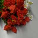 12 Pcs Red White Blue Artificial Flower Outdoor UV Resistant Petunias Patriotic Silk Flower 4th of July Decor USA Independence Short Stem Faux Cemetery Flowers Pot Window Garden 250 Anniversary Decor