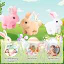 Easter Bunny Toy,Bunby Realistic Rabbit Toy,Easter Realistic Rabbit Toys,Interactive Plush Bunny,Realistic Bunny Can Walk and Talk,Lifelike Movements, Hops,Twitches & Wiggles Ears,Easter Gift(White)