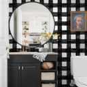 5 x Black and White Checkered Peel and Stick Wallpaper Modern Gingham Wall Paper Plaid Removable Contact Paper Self Adhesive Wallpapers for Bedroom Bathroom Shelf Liner Vinyl 17.3" x 78.7"