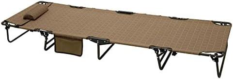 SUNNYFEEL Portable Folding Camping Cot Lightweight, Outdoor Sleeping Cots with Pillow, Easy Set up and with Load-Resistant Support 300 LBS for Travel Camp Beach Vacation
