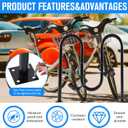 5 Bike Capacity Wave Bike Rack Commercial Bicycle Rack 40" L Heavy Duty Galvanized Steel Bicycle Organizer Ground Parking Stand for Outdoor Garages Streets Yards Parks Schools Sidewalks