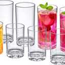 Amazing Abby Liberty 10-Ounce and 16-Ounce Tumblers (Set of 8), Drinking Glasses, Reusable Cups, BPA-Free, Shatter-Proof, Dishwasher-Safe (Made of Plastic, NOT Glass)