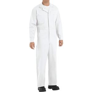 Red Kap mens Button Front Cotton Coverall (46 Tall, White)