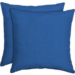 Arden Outdoor Toss Pillow, 2-Pack, 16x16, Cobalt Blue | Indoor/Outdoor Décor, Rain-Proof, Fade Resistant, Mold and Mildew Resistant