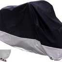 XYZCTEM All Season Black Waterproof Sun Motorcycle Cover,Fits up to 87" Motors (M & Lockholes)