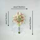 Floral Bouquet 12 Artificial Calla Lilies with 8 Artificial Tulip Flowers, Bridesmaid Bouquet with Wedding Ceremony Festivals Anniversary Bridal Rehearsal Party Bar Table Decor(Cream and Pink)