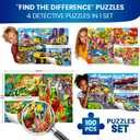 QUOKKA 100 Piece Puzzles for Kids Ages 4-6  4 Puzzles for Kids Ages 6-8  Search and Find Animals and Construction Vehicles Kid Activities for 8-10 yo  Toddler Learning Toy Game Gift for Boys 5-8
