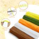 400 Pcs Pipe Cleaners Craft,5 Assorted Colors Pipe Cleaners Bulk, Chenille Stems for DIY Flower Making Kit with Floral Wires, Gardening Tape,Stamen& Ribbon (Sunflowers)