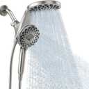 High Pressure Rain Shower Head with Handheld Spray Combo: Detachable Dual Shower Head with 10 Sprays Modes - Upgrade Knob Spray Mode Selector and Magnetic Guidance Docking System